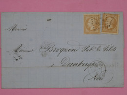 AU 20 FRANCE BELLE LETTRE  1867  2X NAPOLEON  N°21 +ARCACHON   A DUNKERQUE ++AFFR. INTERESSANT++ - 1862 Napoléon III