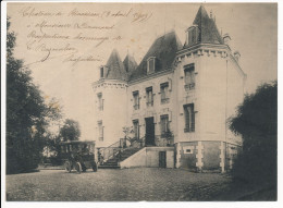 No CPA 33 POMPIGNAC Lithographie Sur Papier Format Double CPA Château De RIVASSEAU Avec Envoi Autographe Du Propriétaire - Autres & Non Classés