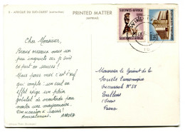 RC 24769 AFRIQUE DU SUD OUEST 1964 CROISIERE AMORA CARTE PUBLICITAIRE - AUTRUCHES - POUR TULLINS ISERE FRANCE - South West Africa (1923-1990)