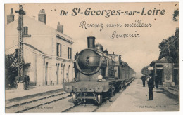 CPA 49 La Gare - De SAINT GEORGES SUR LOIRE Recevez Mon Meilleur Souvenir - Train En Gare - Saint Georges Sur Loire