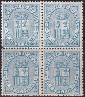 Spain 1874 Sc MR2 Espana Ed 142 War Tax Block MNH** Some Toning Spots - Tasse Di Guerra