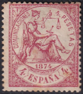 Spain 1874 Sc 209 Espana Ed 151 Used Light Cancel Toning Spots/perfs - Used Stamps