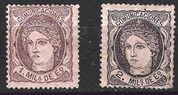 ESPAGNE. N°102-3 (sans Gomme/no Gum) De 1870. - Unused Stamps