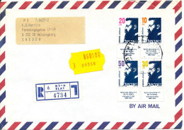 Israel Registered Air Mail Cover Sent To Sweden - Luftpost