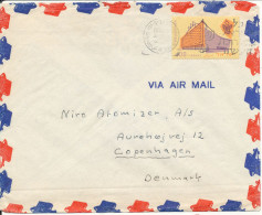 Israel Air Mail Cover Sent To Denmark Single Franked - Aéreo