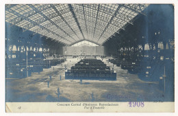 CPA 75 PARIS Carte-photo Concours Agricole 1908 Concours Central D'Animaux Reproducteurs Vue D'Ensemble - Mostre