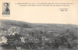 CPA 91 VILLECONIN / COTEAU GRAND MEURGER / L'AVIATEUR CHEVILLIARD BOUCLE VILLECONIN SUR SON BIPLAN FARMAN - Other & Unclassified