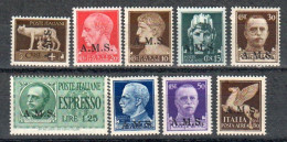 ITALY : Overprint A.M.S. 1944 - 9 Values - American Mail Service - Altri & Non Classificati