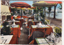 01. SEYSSEL. CPA. HOTEL DU RHONE. LA TERRASSE. ANNEES 50 COULEUR - Seyssel