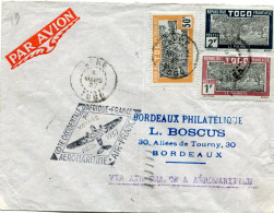 TOGO LETTRE PAR AVION DEPART LOME 4 MARS 37 TOGO POUR LA FRANCE - Covers & Documents