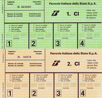 Italy - Ferrovie Italiane Dello Stato - 2 Railway Coupon Ticket - Other & Unclassified