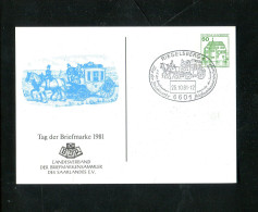 "BUNDESREPUBLIK DEUTSCHLAND" 1981, Privatpostkarte Mit Abbildung Einer Postkutsche, SSt. "Riegelsberg" (2/840) - Cartoline Private - Usati