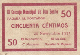 CRBL0051 BILLETE LOCAL ESPAÑA DON BENITO MBC+ - Andere & Zonder Classificatie