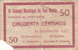 CRBL0050 BILLETE LOCAL ESPAÑA DON BENITO MC - Altri & Non Classificati