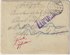 ALLEMAGNE / GERMANY - 1917 Feldpost Letter From LECK To A Soldier - Returned To Sender "ZURÜCK, GEFALLEN" (deceased) - Lettres & Documents