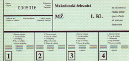 Macedonia - MZ - Railway Coupon Ticket - Other & Unclassified