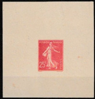 FRANCE- ESSAI NON ADOPTE SEMEUSE 25C ROUGE CHIFFRES MAIGRES NON GOMME SIGNE - Unused Stamps