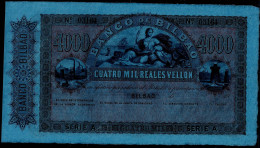 SPAIN 1859 "BANCO DE BILBAO"  4000 REALES S256  VERY RARE!! - Andere & Zonder Classificatie