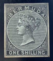Bermuda 1865 De La Rue 1s Die Proof RARE, ONLY FIVE RECORDED, As Usual Cut Down (BWI Bermudes Queen Victoria - Bermudas