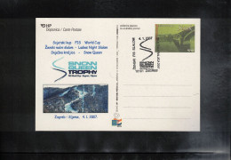 Delcampe - Croatia 2007 Skiing FIS World Cup Ladies Night Slalom Snow Queen Interesting Postcard - Ski