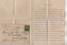 TB 4092 - 1905 - Lettre De Mr Albert De BOISFLEURY à PARIS Pour Melle POTIER De La FERRIERE à GRAND FOUGERAY - 1877-1920: Période Semi Moderne