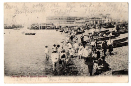 Royaume-Uni-- SOUTHSEA --1904 -- Clarence Pier & Beach.timbre--cachet.ROMILLY / SEINE-10 (France) - Southsea