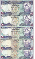 IRAK 10 DINARS 1980-82 VF P 71 ( 5 Billets ) - Iraq