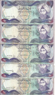 IRAK 10 DINARS 1980-82 VF P 71 ( 5 Billets ) - Iraq