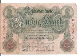 ALLEMAGNE 50 MARK 1910 VF P 41 - 50 Mark