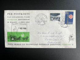 TURKEY 1960 SPECIAL COVER STAGE COACH ISTANBUL TO ROTTERDAM TURKIJE TURKIYE - Briefe U. Dokumente