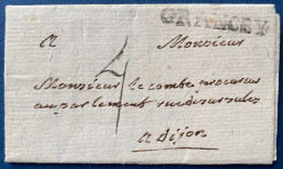 FRANCE Lettre 1774 Marque Linéaire De GRANCEY (cote D'or, Indice 25) Pour DIJON + Taxe 4 Sols Rareté !! Signé BAUDOT - ....-1700: Précurseurs