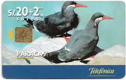 Peru - Telefónica - Paracas - Pareja De Zarcillos, (Glossy), Gem1B Not Symm. White/Gold, 20+2Sol, 08.1999, 50.000ex, Use - Pérou