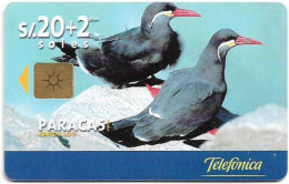 Peru - Telefónica - Paracas - Pareja De Zarcillos, (Matt), Gem1B Not Symm. White/Gold, 20+2Sol, 08.1999, 50.000ex, Used - Pérou