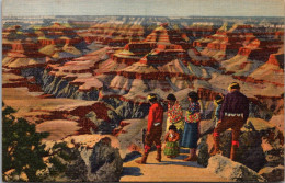 Arizona Graand Canyon View With Hopi Indians Curteich - Grand Canyon