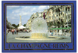La Champagne --REIMS --La Place Drouet D'Erlon Et La Fontaine Subé  (animée) - Reims
