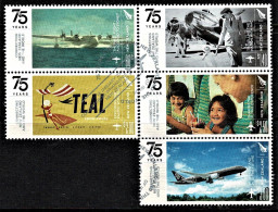 New Zealand 2015 TEAL Air NZ  - 75 Years Set As Block Of 5 Used - Gebraucht