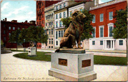 Maryland Baltimore Mount Vernon Place The Barye Lion 1911 - Baltimore