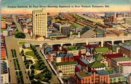 Maryland Baltimore Preston Gardens St Paul Street Showing Approach To New Viaduct 1946 - Baltimore