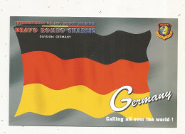 Cp , Carte QSL 4 Pages,  BRAVO ROMEO CHARLIE, International DX - SWL Group Belgium,GERMANY,ALLEMAGNE,  2 Scans - Radio Amatoriale