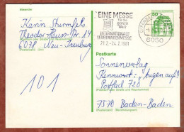P 131 Wasserschloss Inzlingen, MS Lederwarenmesse Offenbach, 1981 (16443) - Postkaarten - Gebruikt