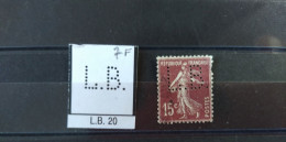 FRANCE L.B.20 TIMBRE LB 20  INDICE 7 SUR 189 PERFORE PERFORES PERFIN PERFINS PERFORATION PERCE  LOCHUNG - Gebraucht