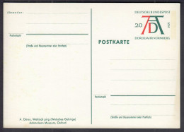 Germany Nürnberg 1971 / Postkarte, Stationery / 20 Pf / Albrecht Dürer Painter, Art Painting, Wehlsch Pirg / Mint Unused - Postkarten - Ungebraucht