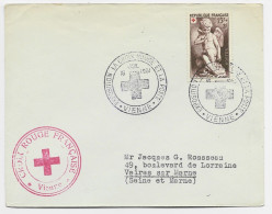 FRANCE CROIX ROUGE 15C LETTRE COVER EXPO CROIX ROUGE 18 JUIL 1951 VIENNE - Cruz Roja