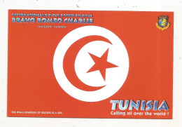 Cp , Carte QSL 4 Pages,  BRAVO ROMEO CHARLIE, International DX - SWL Group Belgium, TUNISIA, TUNISIE,  2 Scans - Radio Amateur