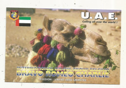 Cp , Carte QSL 4 Pages,  BRAVO ROMEO CHARLIE, International DX - SWL Group Belgium, UNITED ARAB EMIRATES,  2 Scans - Radio Amateur