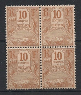 GUADELOUPE - 1904 - Taxe TT N°Yv. 16 - 10c Brun - Bloc De 4 - Neuf Luxe ** / MNH / Postfrisch - Postage Due