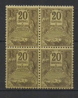 GUADELOUPE - 1904 - Taxe TT N°Yv. 18 - 20c Brun Sur Jaune - Bloc De 4 - Neuf Luxe ** / MNH / Postfrisch - Impuestos