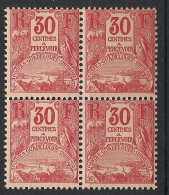 GUADELOUPE - 1904 - Taxe TT N°Yv. 19 - 30c Rose - Bloc De 4 - Neuf Luxe ** / MNH / Postfrisch - Timbres-taxe