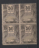 GUADELOUPE - 1904 - Taxe TT N°Yv. 20 - 50c Noir - Bloc De 4 - Neuf Luxe ** / MNH / Postfrisch - Strafport