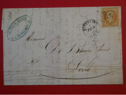 BP 15 FRANCE BELLE LETTRE  1856  DUNKERQUE  A LILLE   + NAPOLEON 40C   +AFFR. INTERESSANT++ - 1853-1860 Napoléon III.